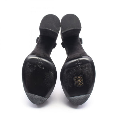 Saint Laurent Paris Sandals Bianca Ribbon Platform Suede — view 4