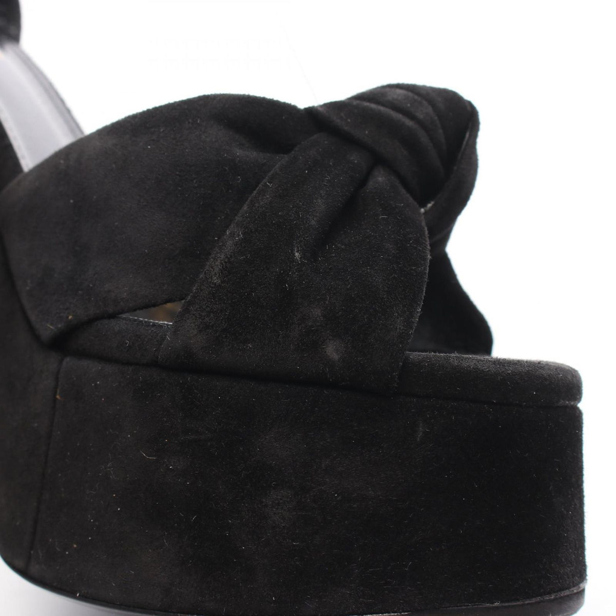 Saint Laurent Paris Sandals Bianca Ribbon Platform Suede — view 8