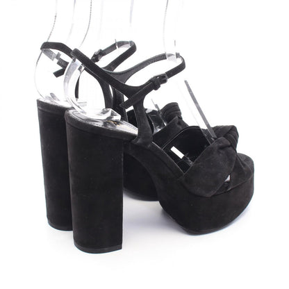 Saint Laurent Paris Sandals Bianca Ribbon Platform Suede — view 2