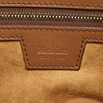 Max Mara Marine Teddy Bear Shopping 2-Way Shoulder Bag Brown Fur Leather — view 7