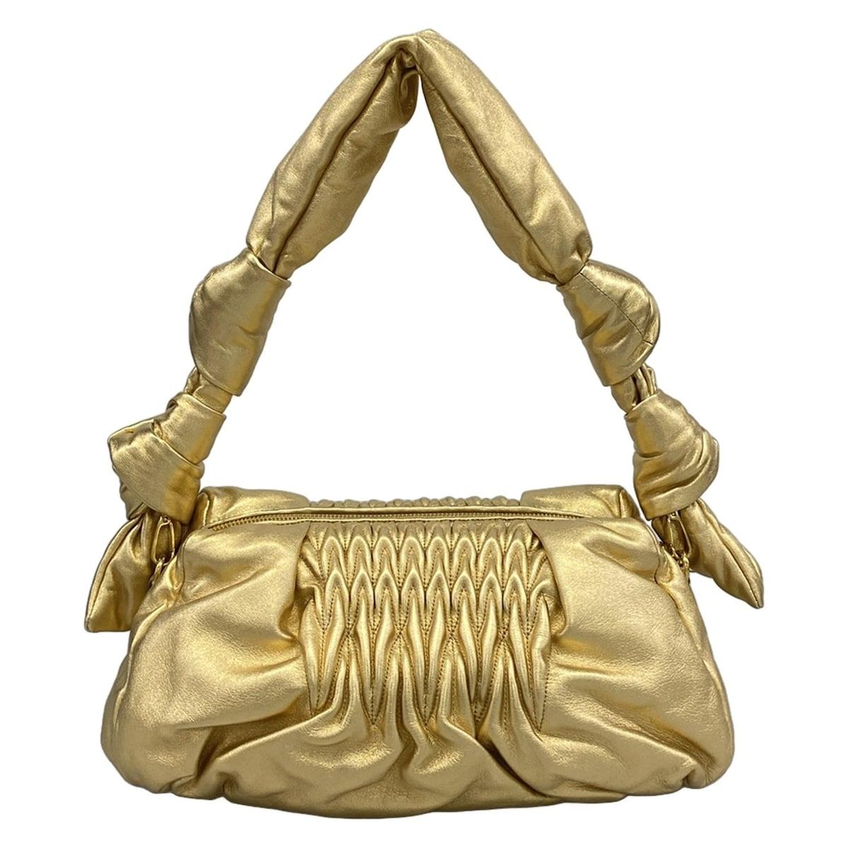 Miu Miu Shoulder Bag Matelasse Gold Leather — view 3