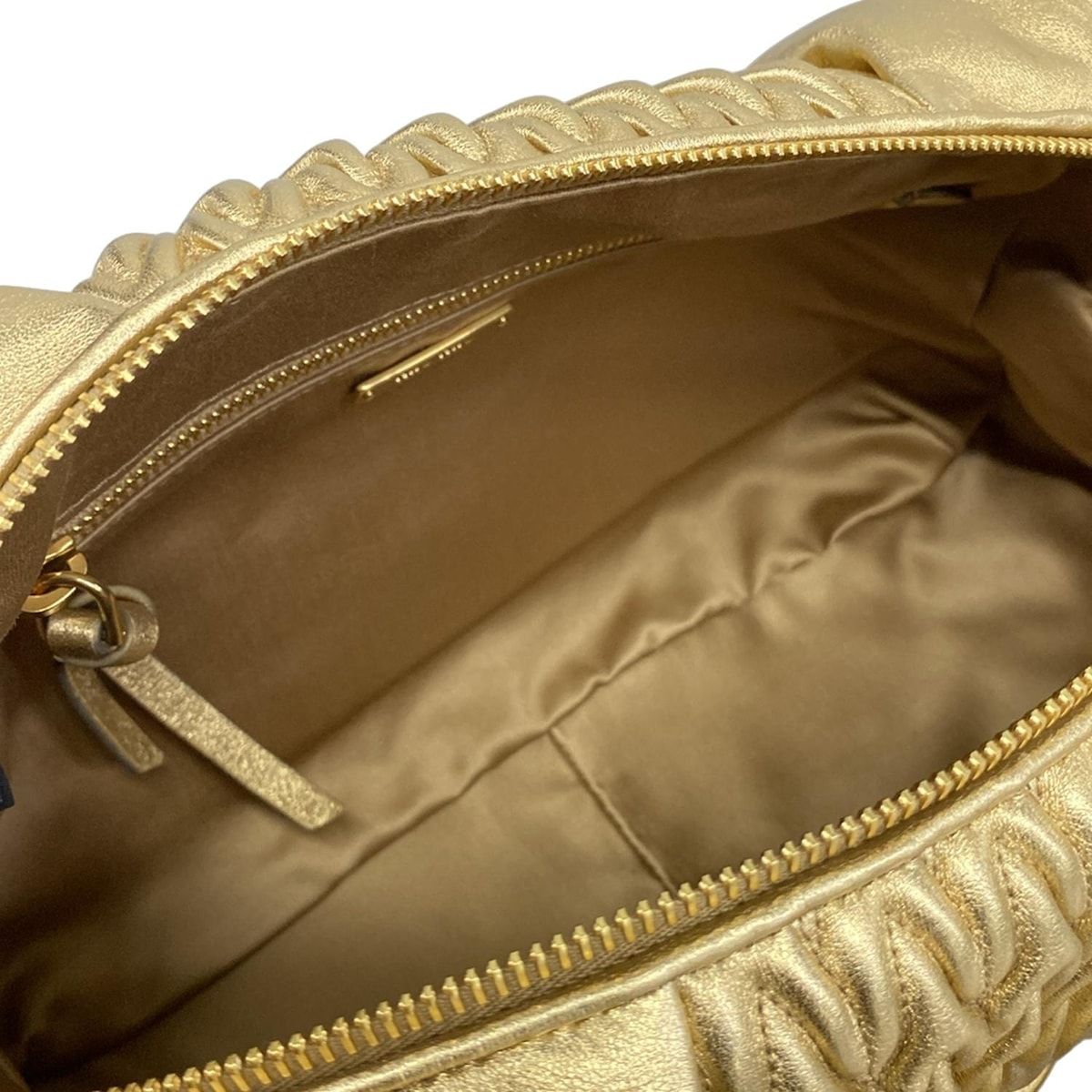 Miu Miu Shoulder Bag Matelasse Gold Leather — view 7