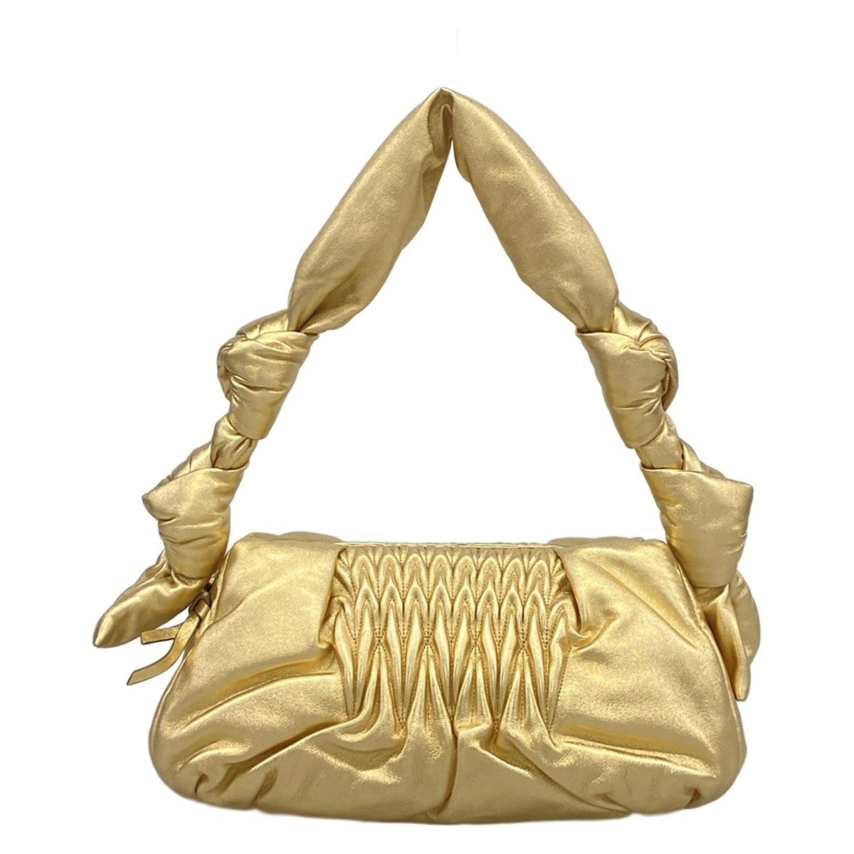 Miu Miu Shoulder Bag Matelasse Gold Leather