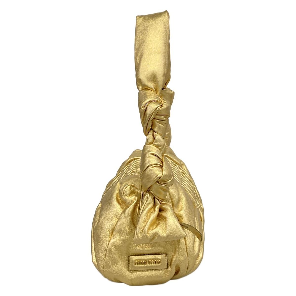 Miu Miu Shoulder Bag Matelasse Gold Leather — view 2