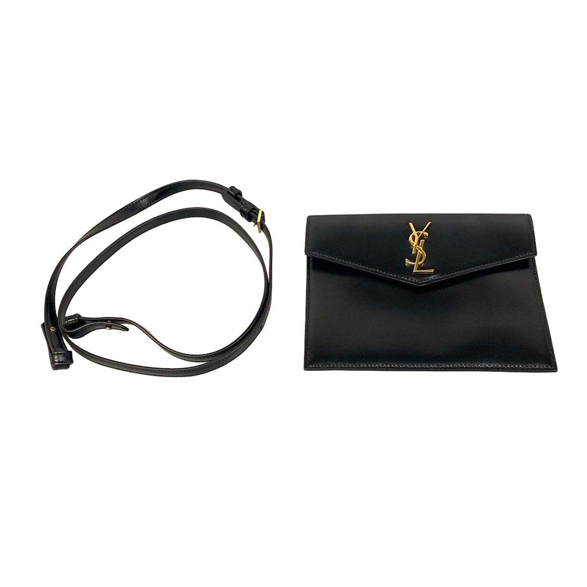Saint Laurent Paris Handbag Uptown Small Black Beige Dark Brown Embossed Leather — view 8