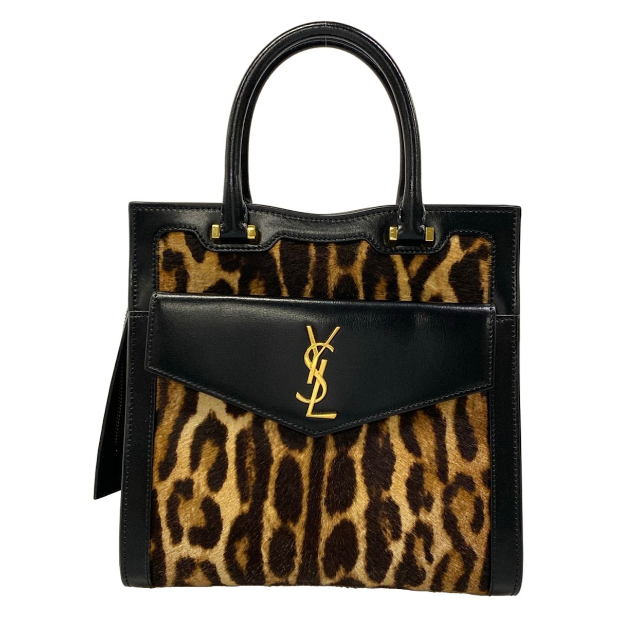 Saint Laurent Paris Handbag Uptown Small Black Beige Dark Brown Embossed Leather