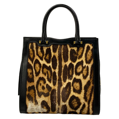 Saint Laurent Paris Handbag Uptown Small Black Beige Dark Brown Embossed Leather — view 3