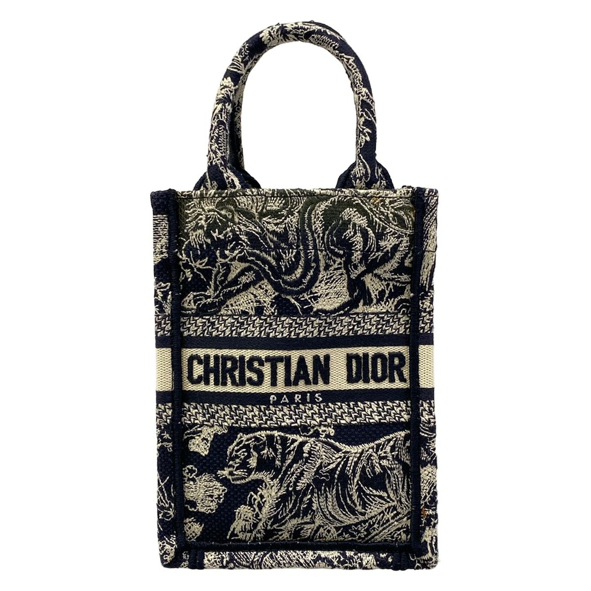 Dior Tote Book Mini Phone Dark Navy Ivory