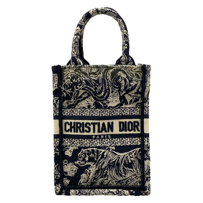 Dior Tote Book Mini Phone Dark Navy Ivory