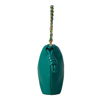Loewe Handbag Flamenco Purse Mini Green Chain Handle Drawstring Lambskin — view 2