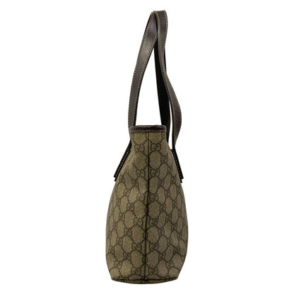 Gucci Shoulder Bag GG Plus Supreme Dark Brown Beige Leather — view 4