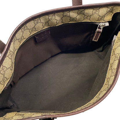 Gucci Shoulder Bag GG Plus Supreme Dark Brown Beige Leather — view 7
