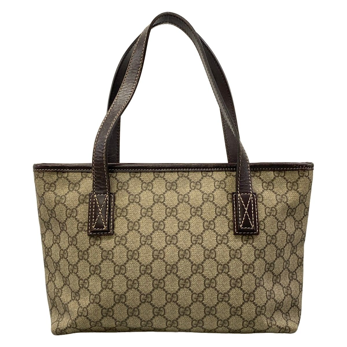 Gucci Shoulder Bag GG Plus Supreme Dark Brown Beige Leather — view 3