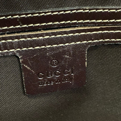 Gucci Shoulder Bag GG Plus Supreme Dark Brown Beige Leather — view 8