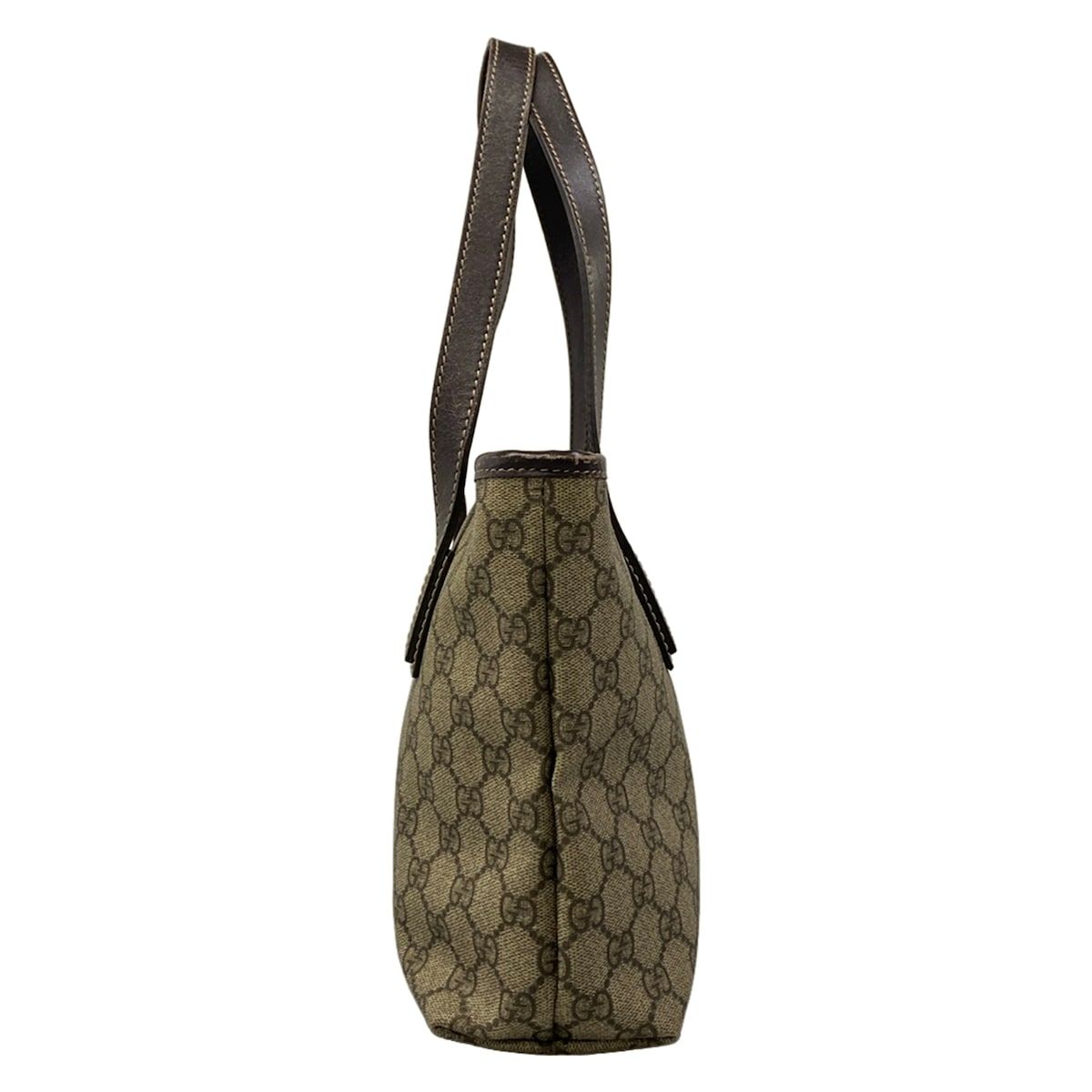 Gucci Shoulder Bag GG Plus Supreme Dark Brown Beige Leather — view 2