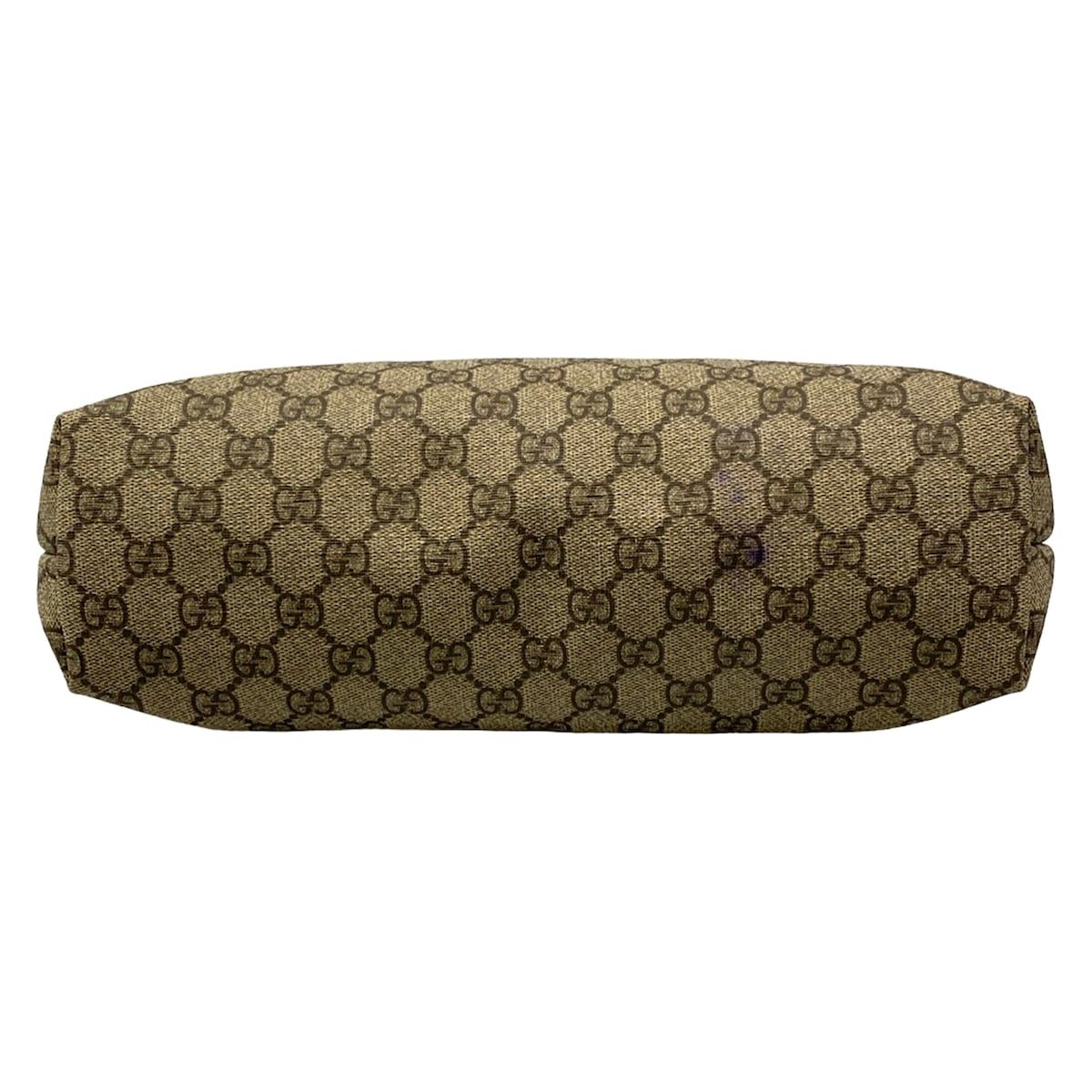 Gucci Shoulder Bag GG Plus Supreme Dark Brown Beige Leather — view 5