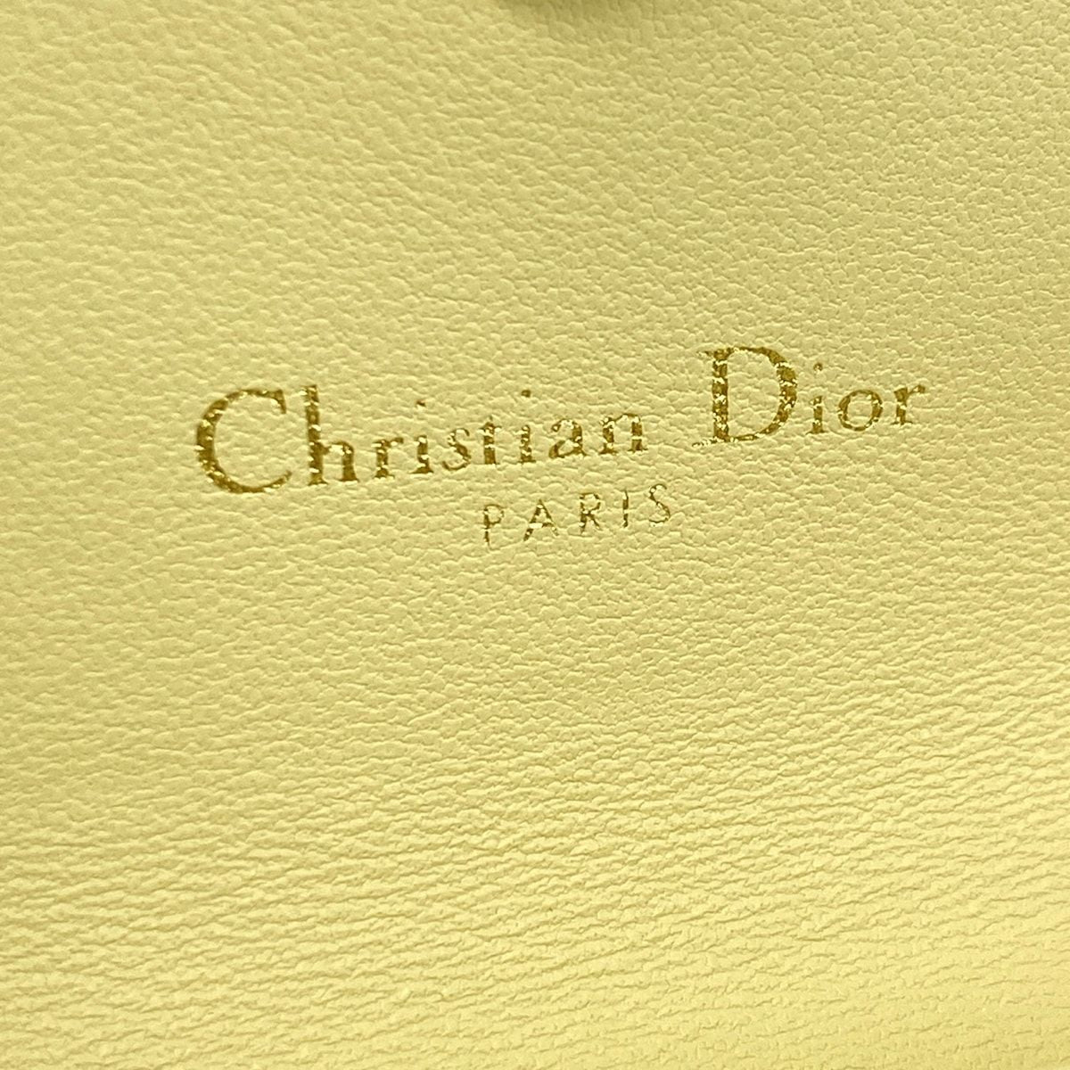 Dior Shoulder Bag Cannage Stitch Light Yellow Chain Smartphone Pochette — view 8