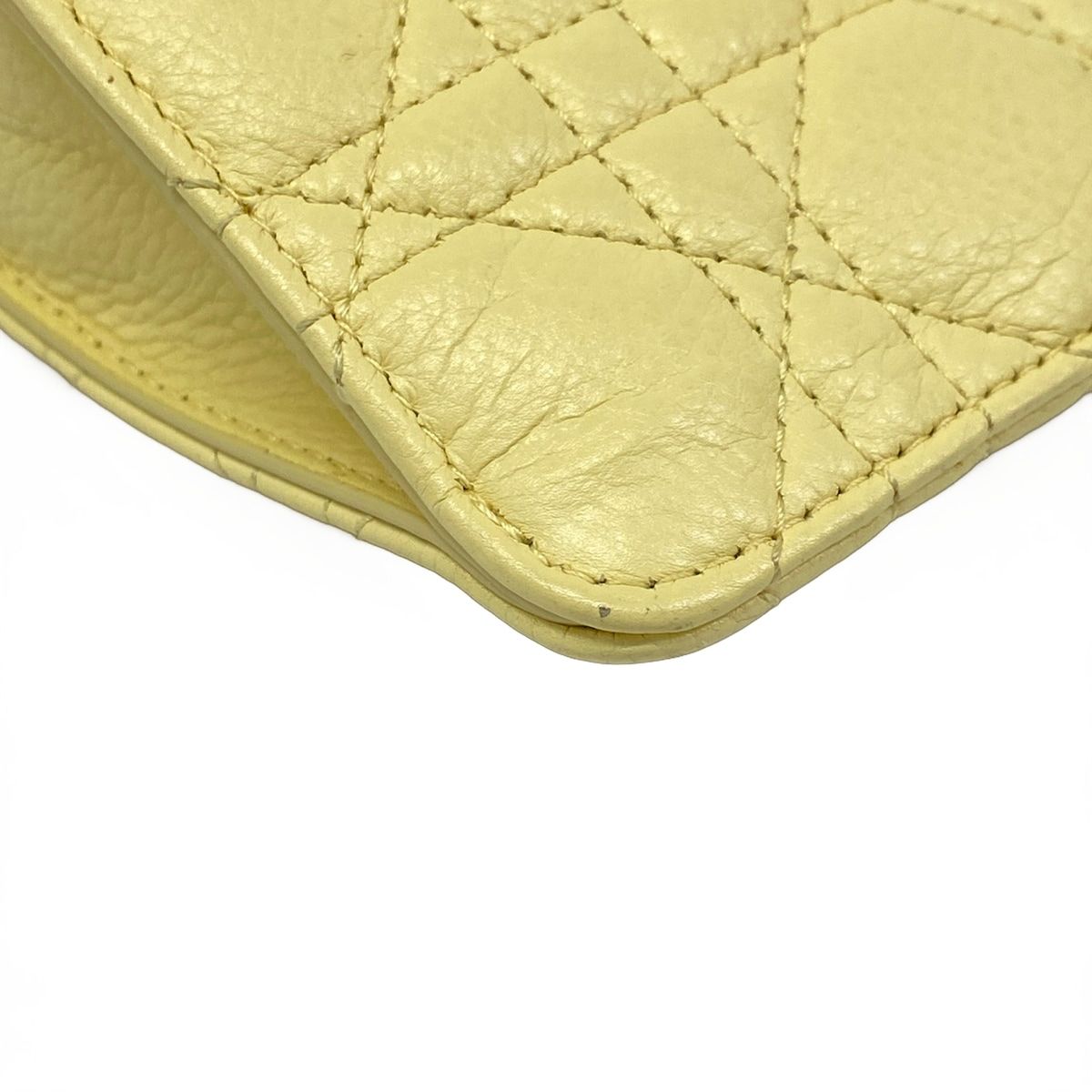 Dior Shoulder Bag Cannage Stitch Light Yellow Chain Smartphone Pochette — view 6