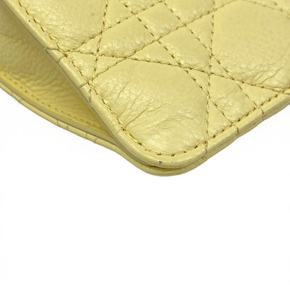 Dior Shoulder Bag Cannage Stitch Light Yellow Chain Smartphone Pochette — view 6