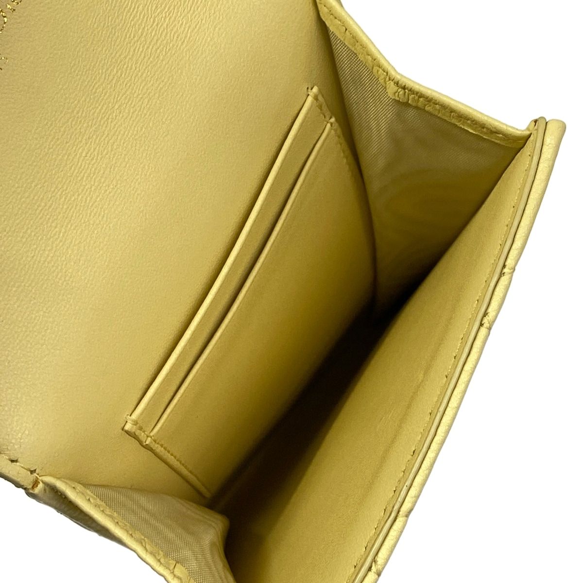 Dior Shoulder Bag Cannage Stitch Light Yellow Chain Smartphone Pochette — view 7