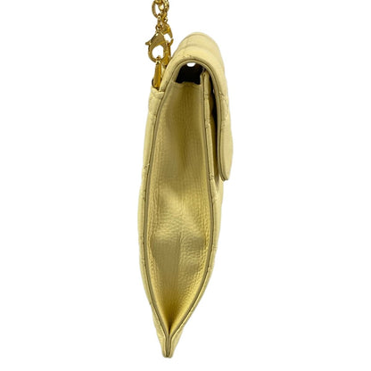 Dior Shoulder Bag Cannage Stitch Light Yellow Chain Smartphone Pochette — view 2