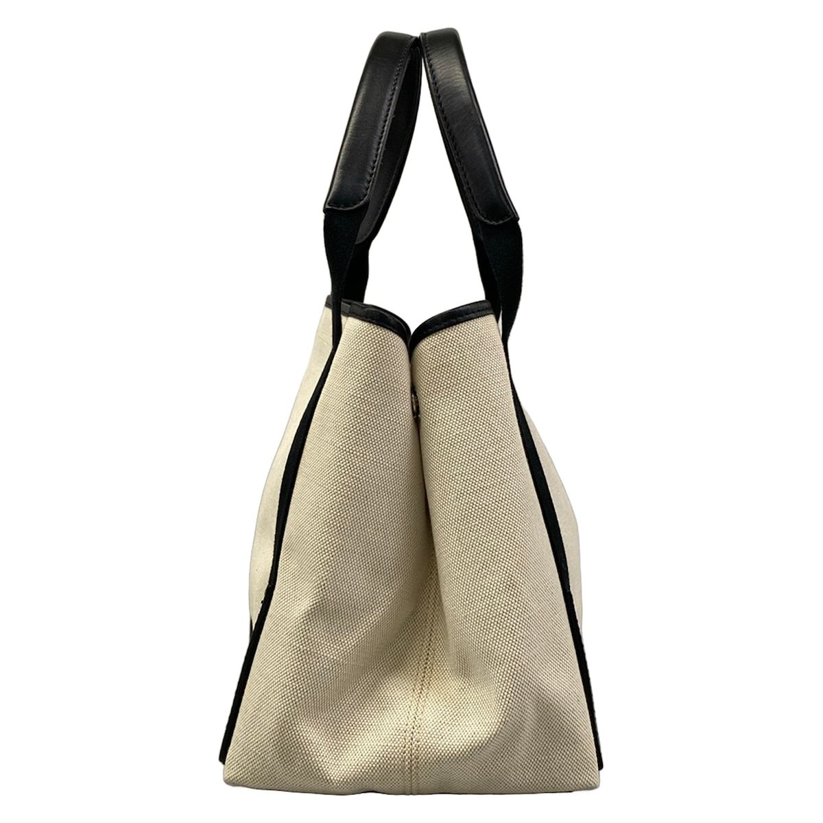 Balenciaga Tote Navy Cabas S Ivory Black Leather — view 2