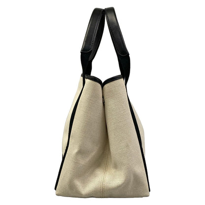 Balenciaga Tote Navy Cabas S Ivory Black Leather — view 2