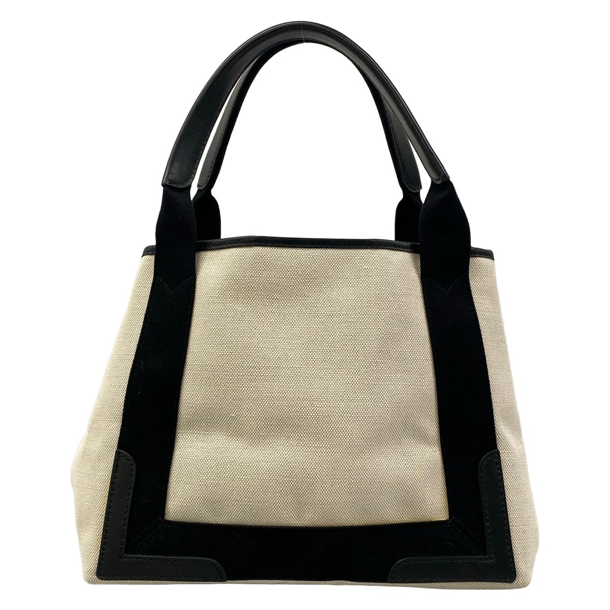 Balenciaga Tote Navy Cabas S Ivory Black Leather — view 3