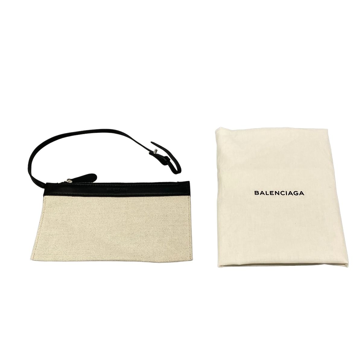 Balenciaga Tote Navy Cabas S Ivory Black Leather — view 8