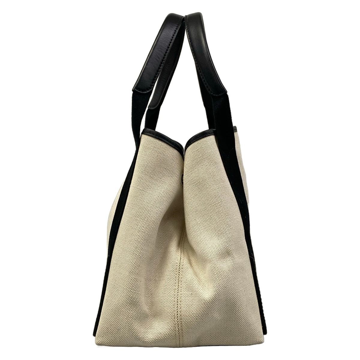 Balenciaga Tote Navy Cabas S Ivory Black Leather — view 4