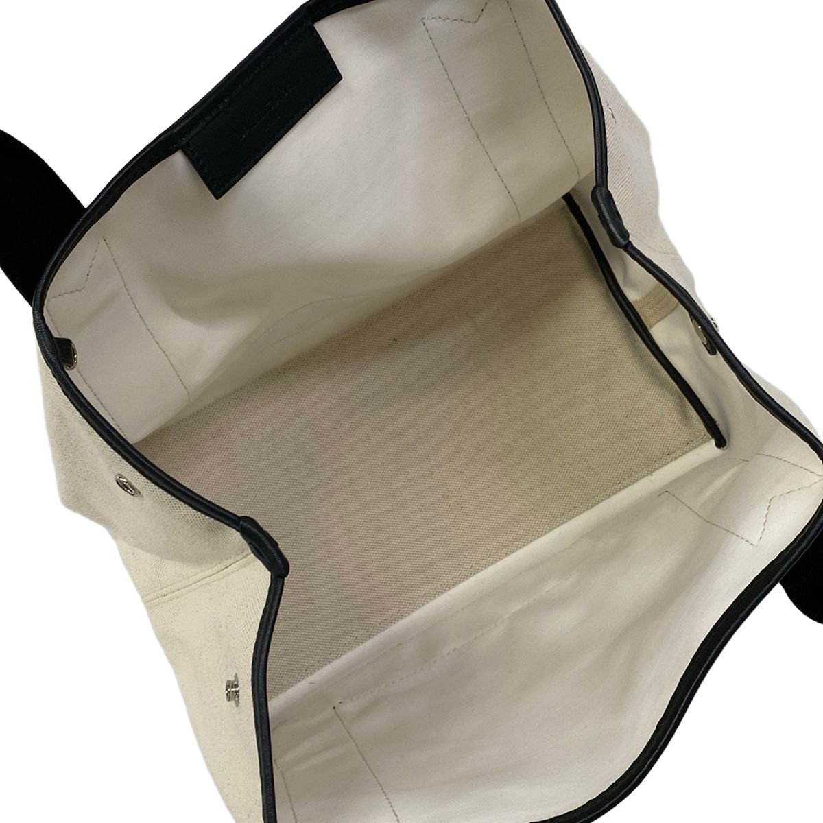 Balenciaga Tote Navy Cabas S Ivory Black Leather — view 7