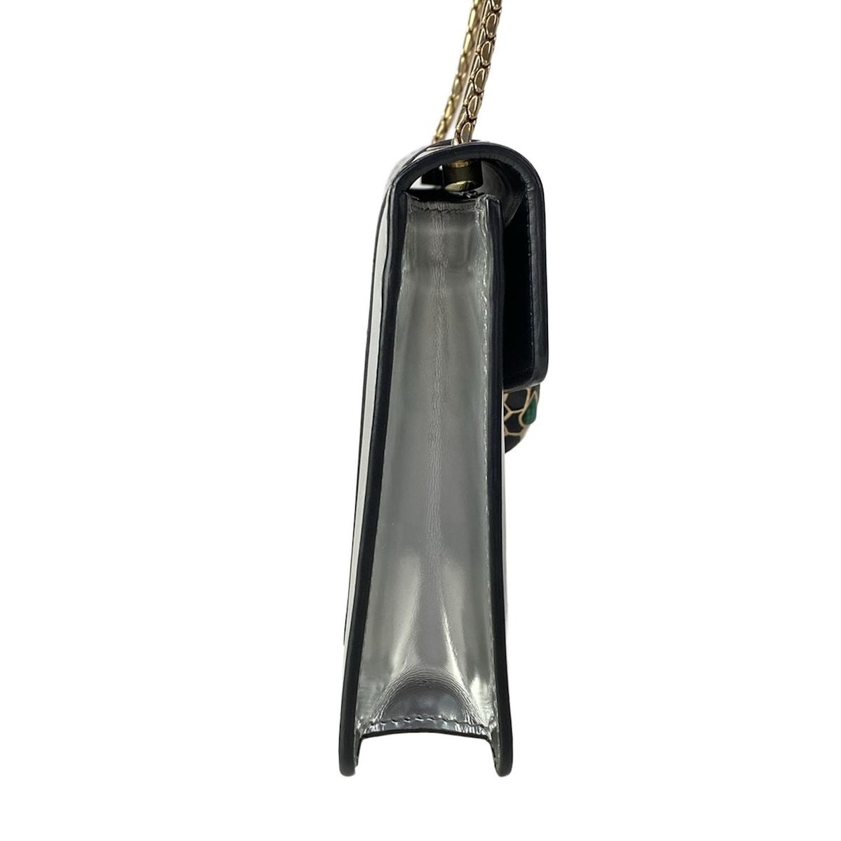 Bvlgari Shoulder Bag Serpenti Forever Silver Chain Leather — view 2