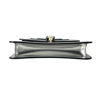 Bvlgari Shoulder Bag Serpenti Forever Silver Chain Leather — view 5