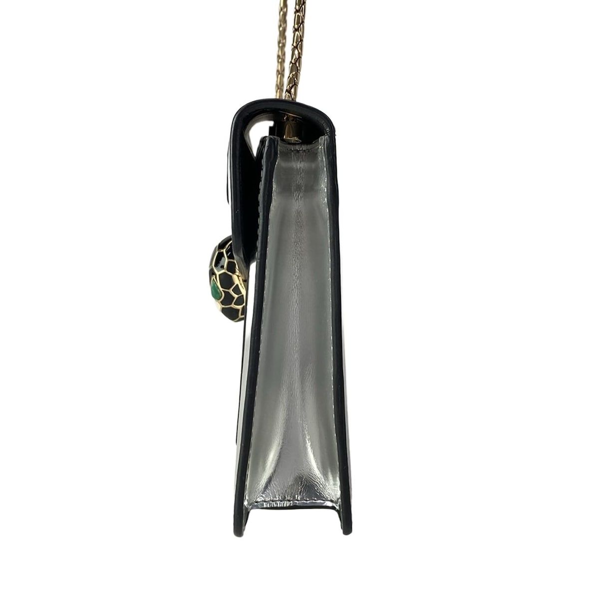 Bvlgari Shoulder Bag Serpenti Forever Silver Chain Leather — view 4
