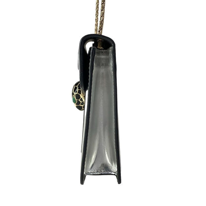 Bvlgari Shoulder Bag Serpenti Forever Silver Chain Leather — view 4