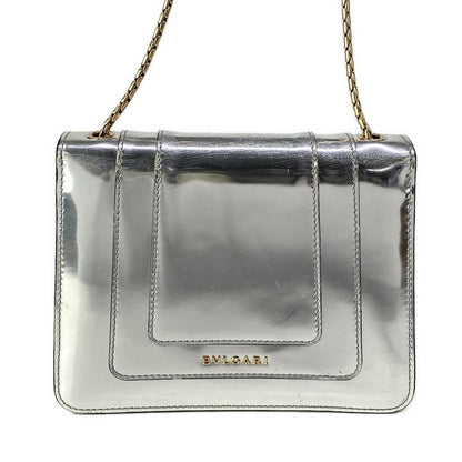 Bvlgari Shoulder Bag Serpenti Forever Silver Chain Leather — view 3