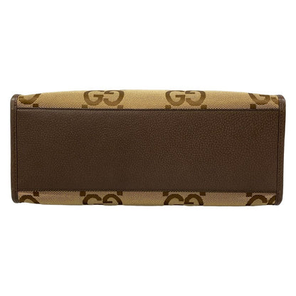 Gucci Tote Jumbo GG Beige Dark Brown Leather — view 5