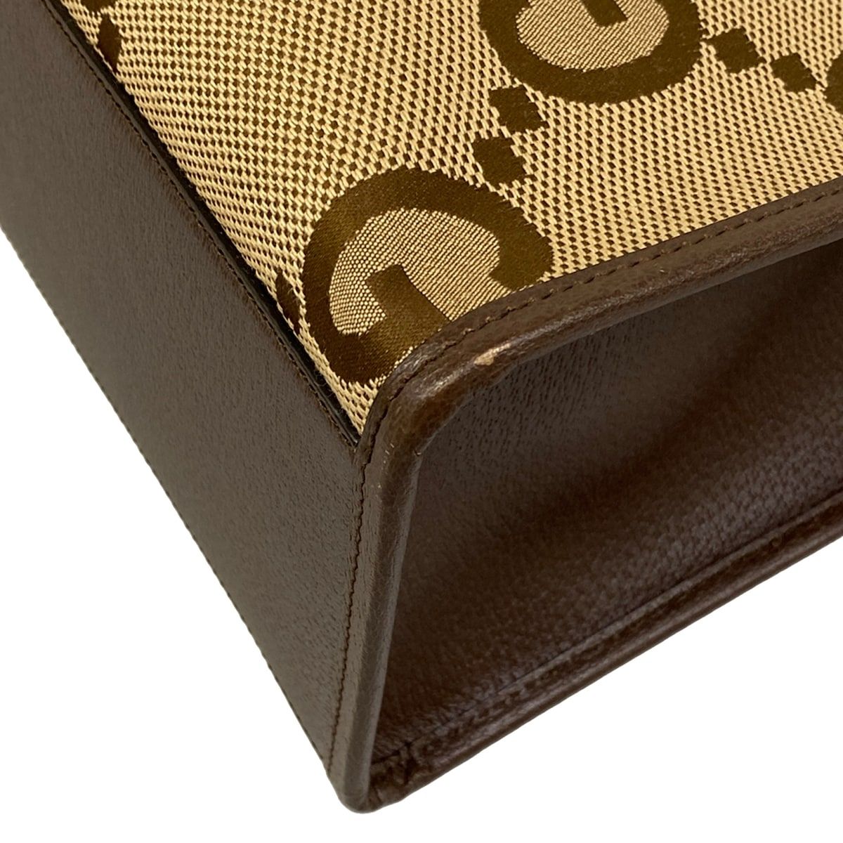 Gucci Tote Jumbo GG Beige Dark Brown Leather — view 6