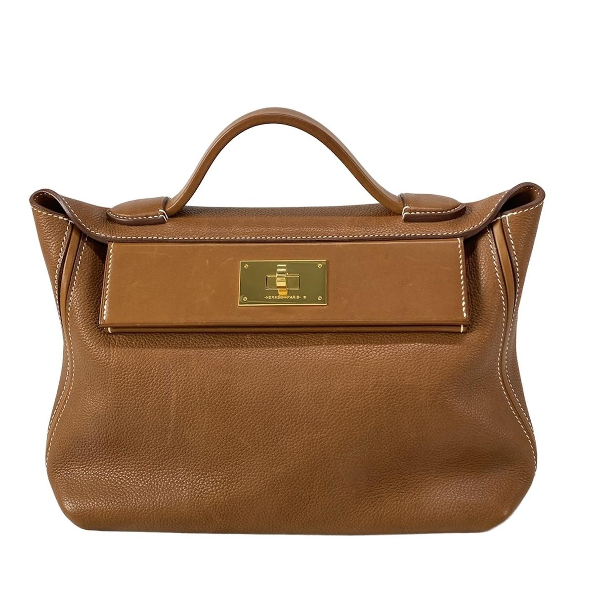 Hermes Handbag Sac 24/24/24 Vanquatre 29 Gold Number Stamp