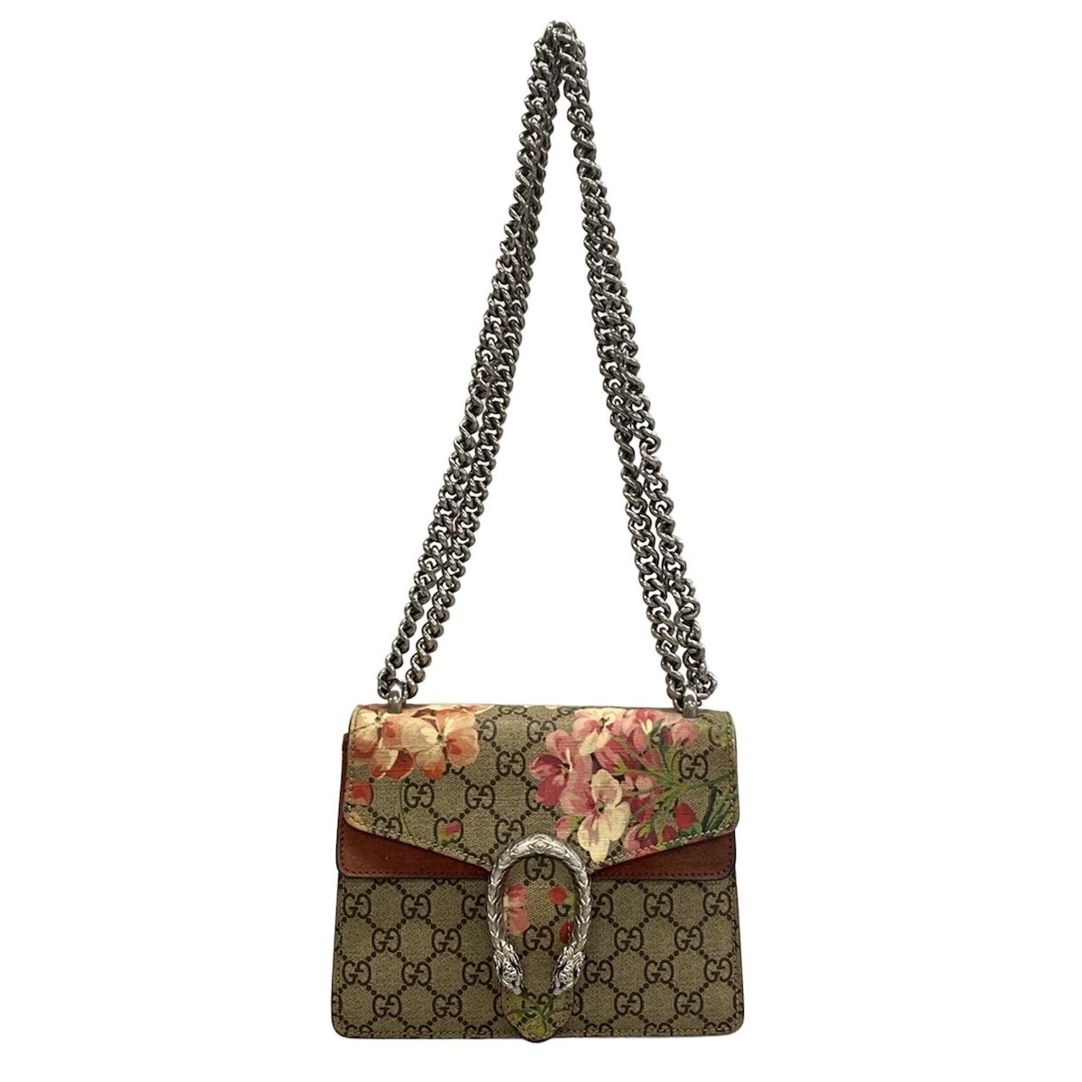 Gucci Shoulder Bag Dionysus GG Blooms Beige Ebony Multi Chain