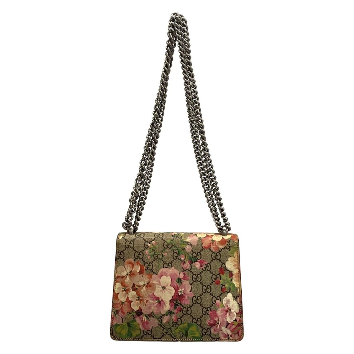 Gucci Shoulder Bag Dionysus GG Blooms Beige Ebony Multi Chain — view 3