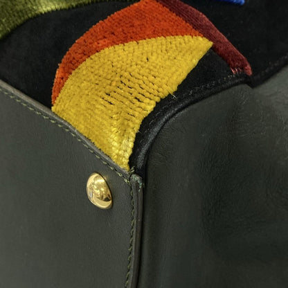 Fendi Tote Toujours Dark Green Yellow Multi Leather — view 6