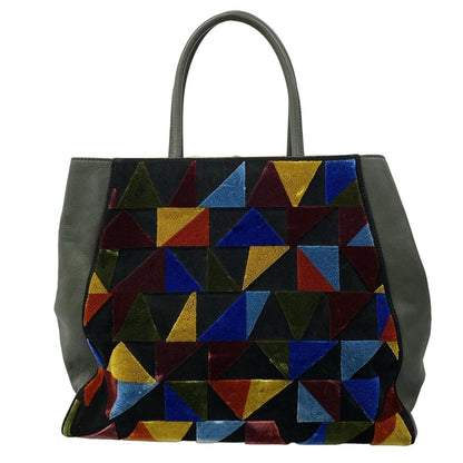 Fendi Tote Toujours Dark Green Yellow Multi Leather — view 3