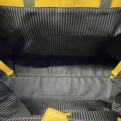 Fendi Tote Toujours Dark Green Yellow Multi Leather — view 7