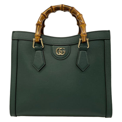 Gucci Handbag Diana Tote Medium Bamboo Green Leather