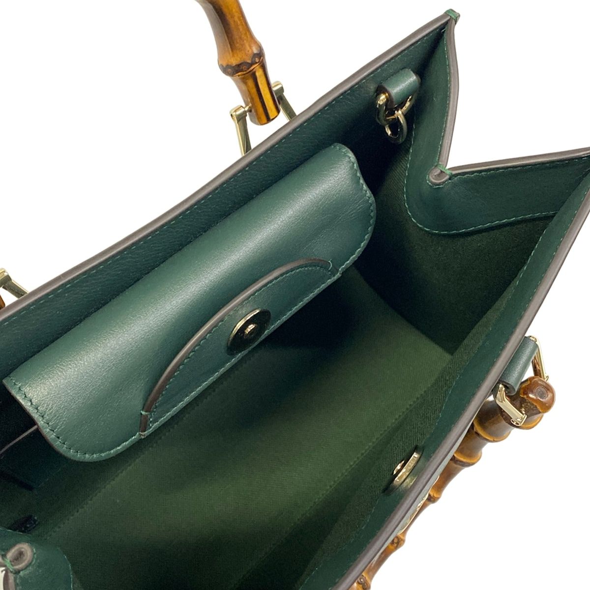 Gucci Handbag Diana Tote Medium Bamboo Green Leather — view 7