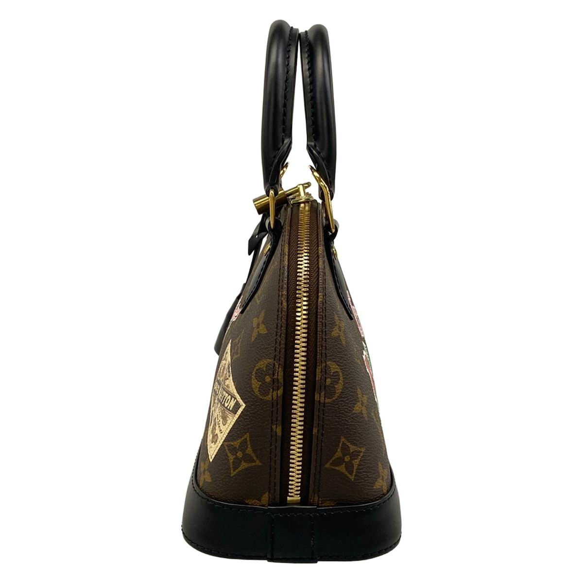Louis Vuitton Handbag Monogram Alma BB Canvas Black My LV World Tour Leather — view 4