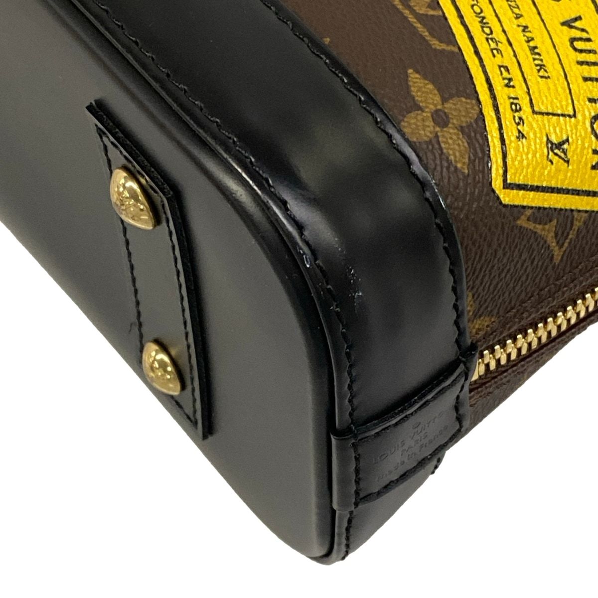 Louis Vuitton Handbag Monogram Alma BB Canvas Black My LV World Tour Leather — view 6