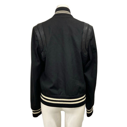 Saint Laurent Paris Jacket Black Ivory Teddy Wool 36 — view 2