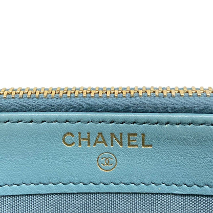 Chanel Wallet Deauville Line Light Blue Chain Gold Shoulder Bag — view 5